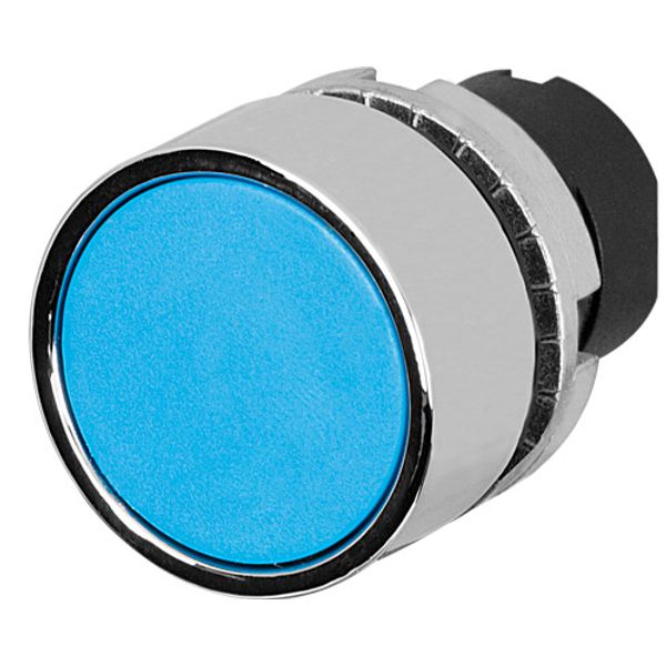 Guarded push-button, blue, metal image 1
