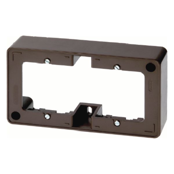 Frame 2gang surface-mtd, surface-mtd, brown glossy image 1