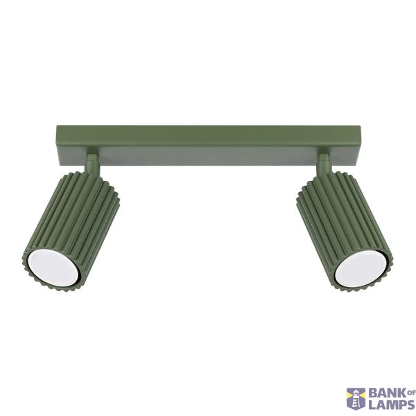 CEILING STRIP WITH TWO MOVABLE GREEN REFLECTORS, CARBON SERIES 2XGU10 image 3