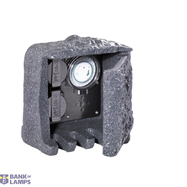 Outdoor socket 9961 grey with 2 power sockets + timer image 1