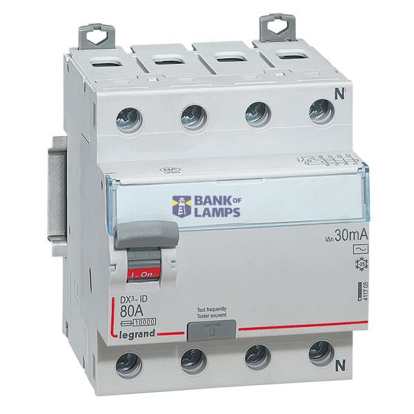 RCD DX³-ID - 4P - 400 V~ neutral right hand side - 80 A - 30 mA - AC type image 2