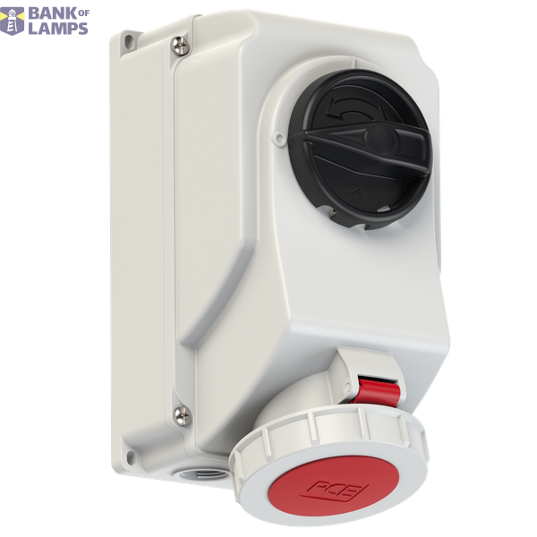 Fixed socket with switch, 32A 5P 6h IP66/67 image 1