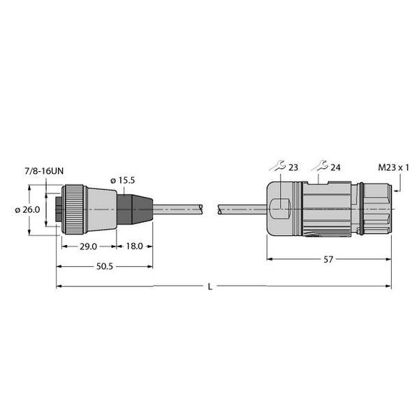 Power Supply Cable, PUR Connection Cable   RKM52-0.2-CSSM-BV16031301 image 1