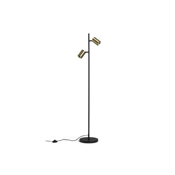 FLYNN II floor black/brushed brass 230V LED GU10 2x9W image 1