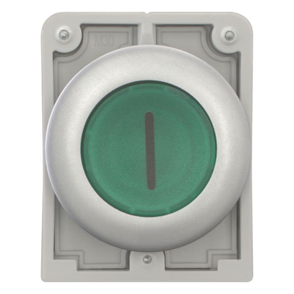 M30C-FDRL-G-X1 Illuminated pushbutton actuator, RMQ-Titan, Flat, maintained, green, inscribed, Metal bezel image 6