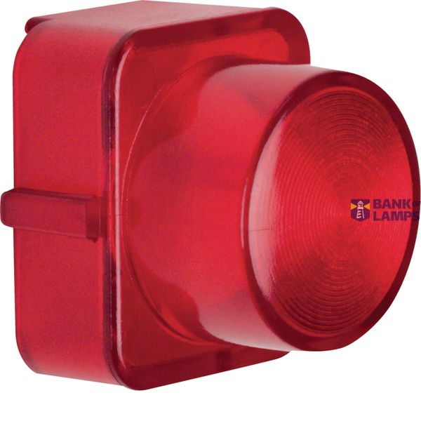 Lens for push button/light signal element E10, red transparent image 1