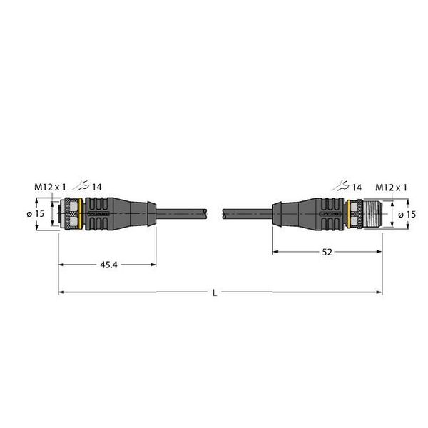 Actuator and Sensor Cable, PUR Extension Cable   RKS4T-1-RSS4T/TXL image 2