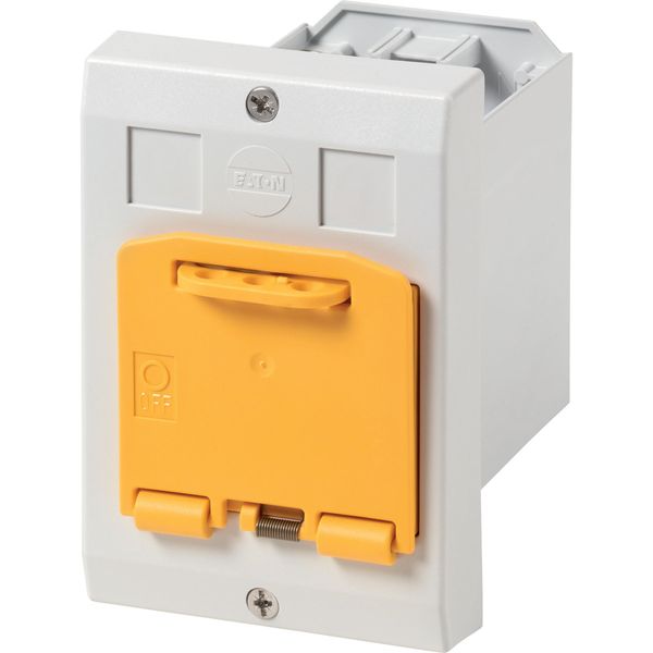 E-PKZ01-SVB Insulated enclosure, E-PKZ0, H x W x D = 129 x 90 x 128 mm, flush-mounted, + yellow padlock device image 4
