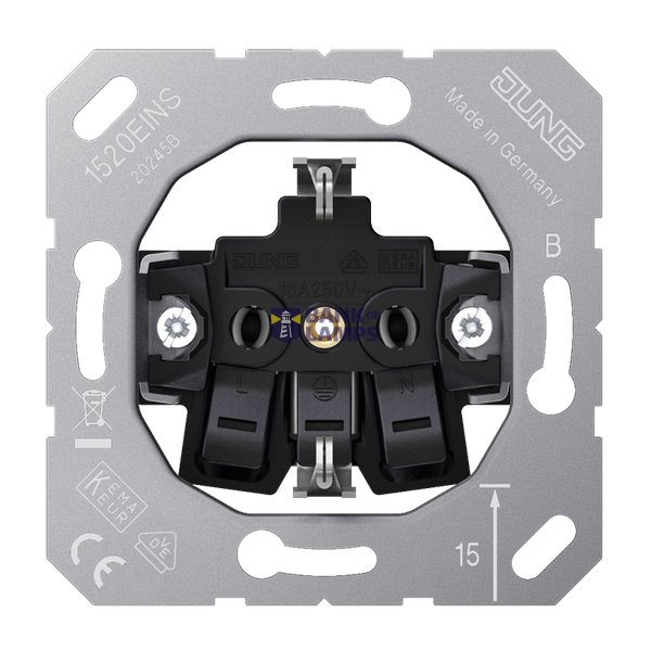 SCHUKO® socket insert, 16 A 250 V ~, plug-in terminals image 1