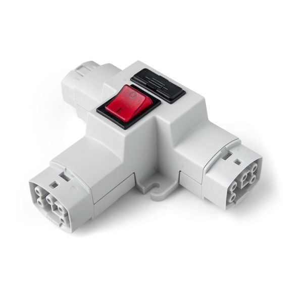 Distribution block T-distributor 5p 25A fused 10A image 1