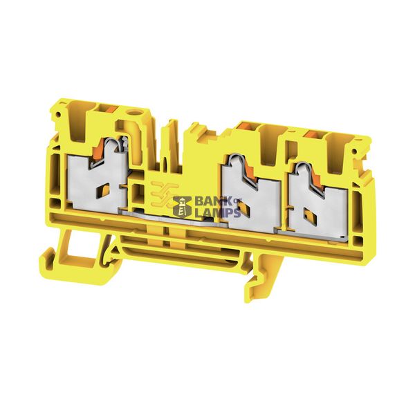 Feed-through terminal block, SNAP IN, yellow, 4 mm², 32 A, 1000 V, Num image 1