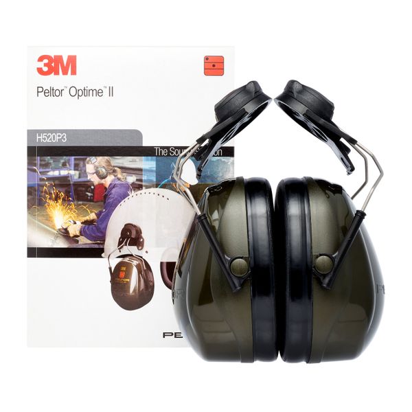 3M™ PELTOR™ Optime™ II Earmuffs, Green, Helmet Mounted, H520P3E-410-GQ image 2
