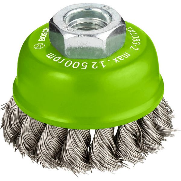 Cup Brush Knotted 65 Stainless image 1