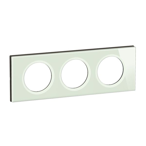 PLATE 3 GANG OPAL WHITE GLASS image 1