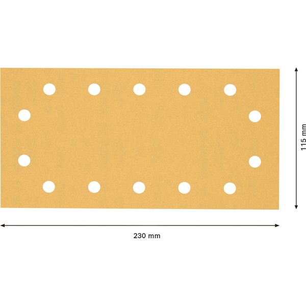 EXPERT C47 Sandpaper with 14 holes for Orbital Sanders 115 x 23 mm, G 12 5-pc image 3