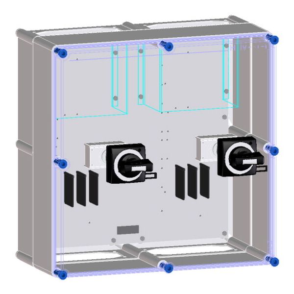 Switch enclosure prepared for 2 NZM1 MCCB 4P image 1