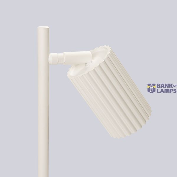 STYLISH CARBON DESK LAMP WITH A GROOVED BEIGE LAMPSHADE AND A SWITCH ON THE CABLE image 7