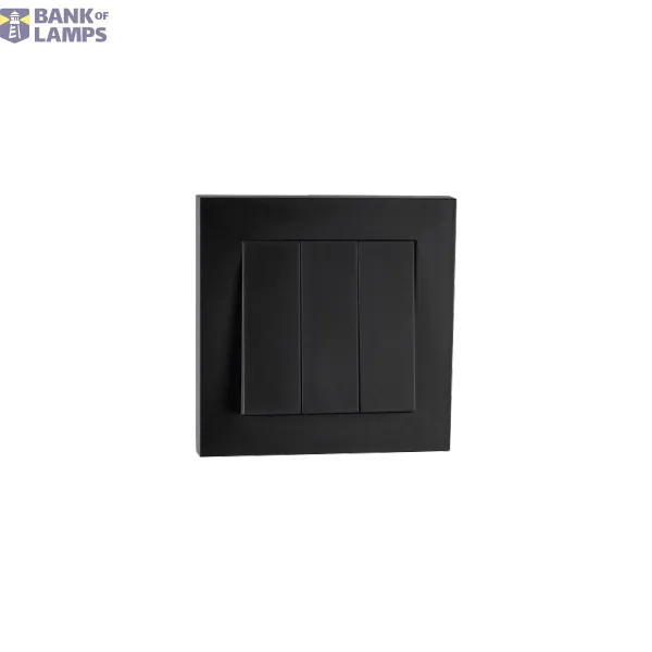 SWITCH FLUSH MOUNTED 1+1+1 BLACK 6-PACK image 1