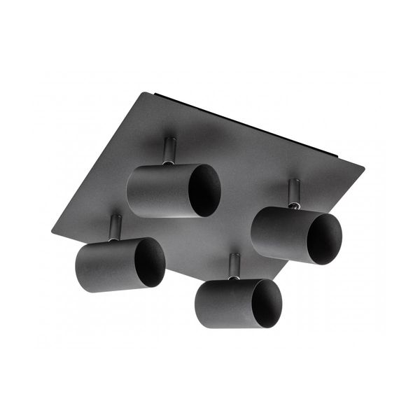 Ceiling luminaire VENETO, IP20, max. 4*20 W, GU10, round/square, black image 1