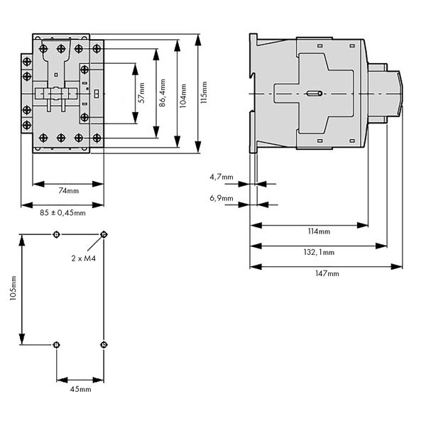 4-pole contactor, 63A/AC-1, coil 230VAC image 5