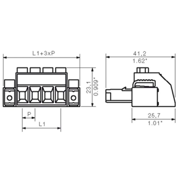 PCB plug-in connector, female plug, 7.62 mm, Number of poles: 2, 180°, Clamping yoke connection, Clamping range, max. : 10 mm², Box image 1