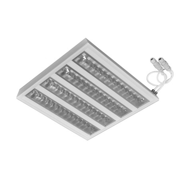 MODUS CR5000, IP65, recessed into raster 600, square A, clear cover + 4x mat Al louvre, antibacterial surface, LED 840 image 1