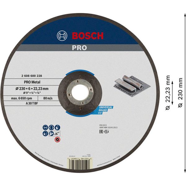 Expert for Metal grinding disc with depressed centre A 30 T BF, 230 mm, 6,0 mm image 1
