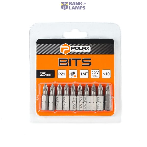 Bits，25mm，PZ1 1/4" ，6150CRV (10 pcs) image 1