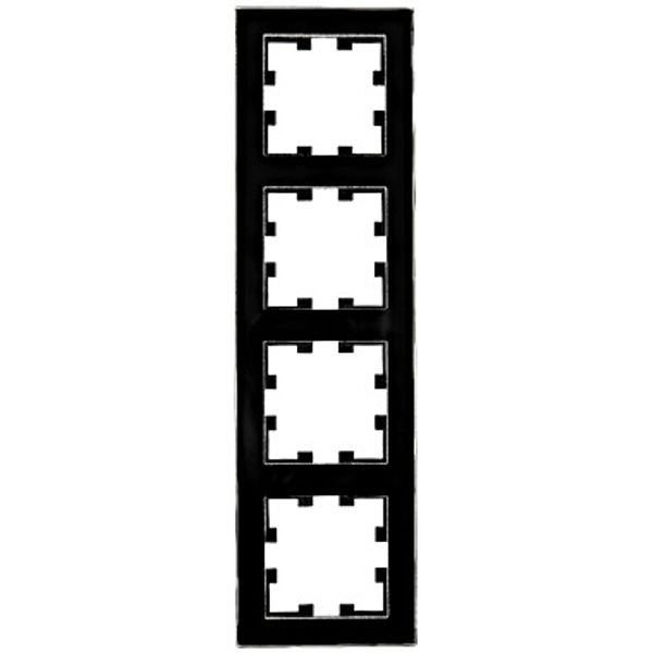 Four gang frame, glass black image 1