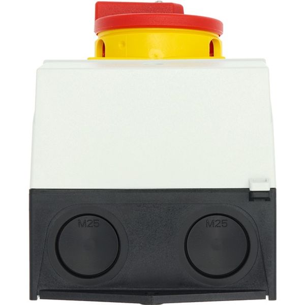 T3-3-8342/I2/SVB Main switch, T3, 32 A, surface mounting, 3 contact unit(s), 6 pole, Emergency switching off function, With red rotary handle and yellow locking ring, image 14