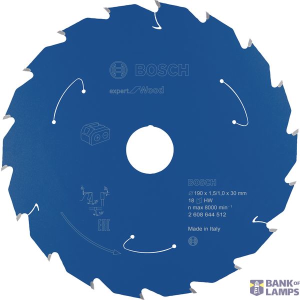 Expert for Wood Circular Saw Blade for Cordless Saws 190x1.5/1x30 T18 image 1