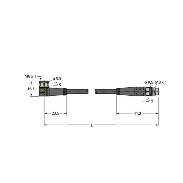 Actuator and Sensor Cable, PUR Extension Cable   PKW4M-5-PSG4M/TXY image 1