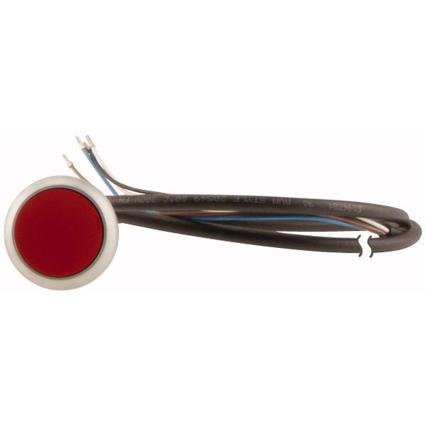 C22-DR-R-K01-P62 Pushbutton, classic, flat, maintained, 1 N/C, red, cable (black) with non-terminated end, 4 pole, 1 m image 2