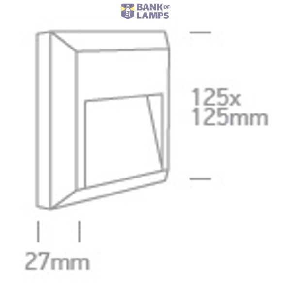 WHITE LED WALL LIGHT 2W WW DARK LIGHT IP65 230V image 2