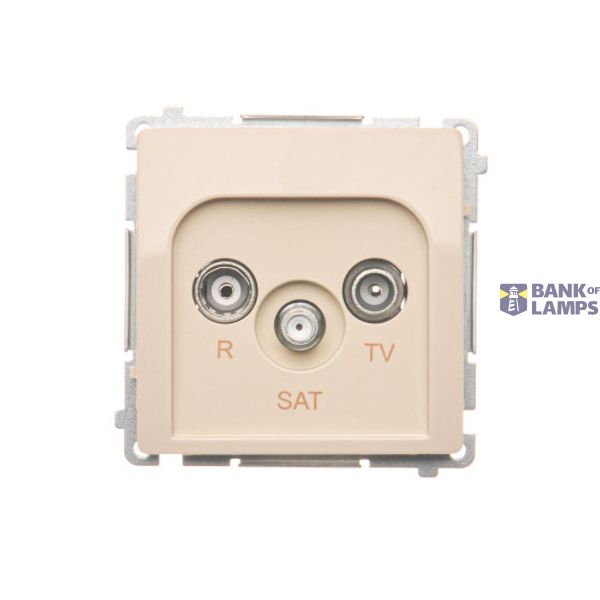 R-TV-SAT pass through aerial socket, atten.: 10dB, beige image 1