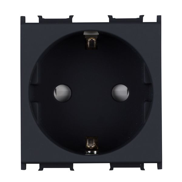 Socket with child protection, black image 4