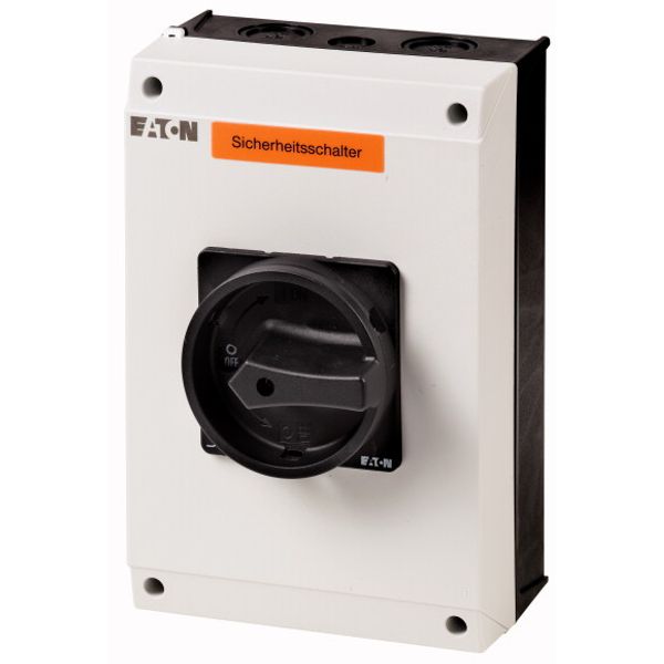 T5B-4-15682/I4-SI-SW Safety switch, T5B, 63 A, 6 pole, 1 N/O, 1 N/C, STOP function, With black rotary handle and locking ring, Lockable in position 0 with cover interlock, image 1