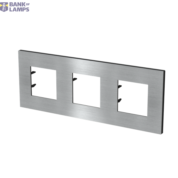 Frame 3-gang / 2+2+2-modules - Niessen logo - S - Stainless Steel image 2