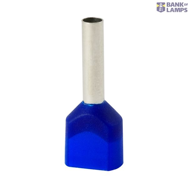 Double insulated sleeve terminal HI 2x1.5/8-ni blue, Al/Cu image 1