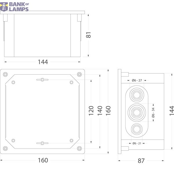 Hermetic Flush-Mounted Elevation Box Ppt-EH161, IK07, IP65, plastic cover image 2