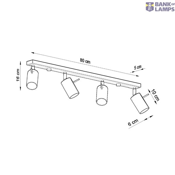 RING CEILING LAMP 4L CHROME GU10 4X40W IP20 image 9