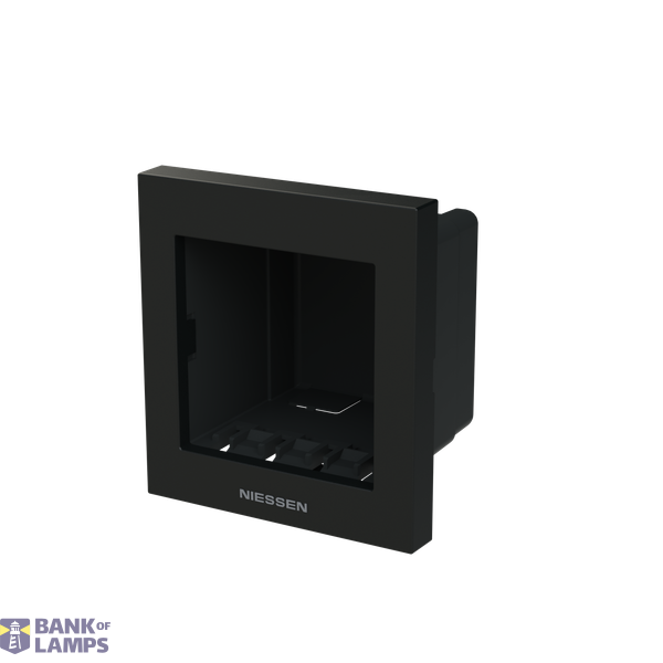 Frame for metallic and plastic profiles - Niessen logo - 2M - Matt Black image 2