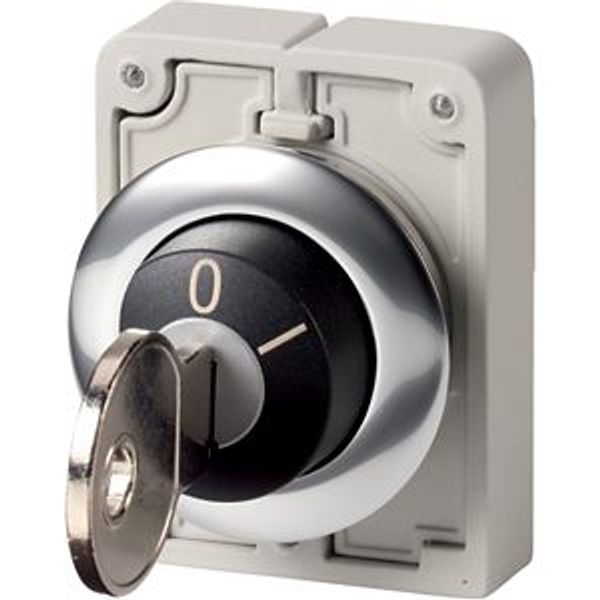 M30C-FWRS-MS8 Key-operated actuator, Flat Front, maintained, 2 positions, MS8, Key withdrawable: 0, I, Metal bezel image 2