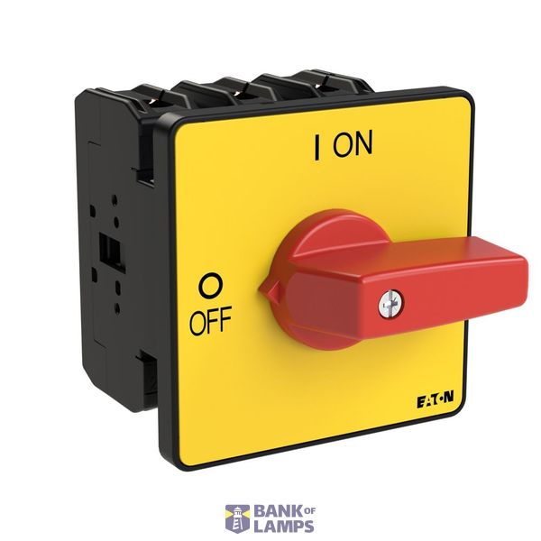 P3 On-off switch, 80 A,Flush mounting, 3 pole, Form E, Red, Short thum image 3