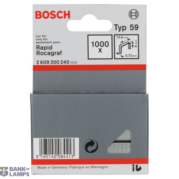 Fine wire staple, type 59 10.6 x 0.72 x 8 mm image 2