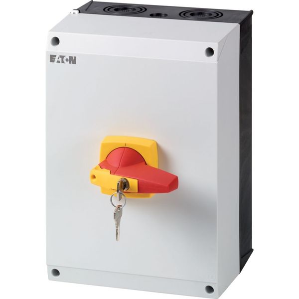 DMM-160/3/I5/C-R Switch-disconnector, DMM, 160 A, 3 pole, Emergency switching off function, With red rotary handle and yellow locking ring, cylinder lock, in CI-K5 enc image 4