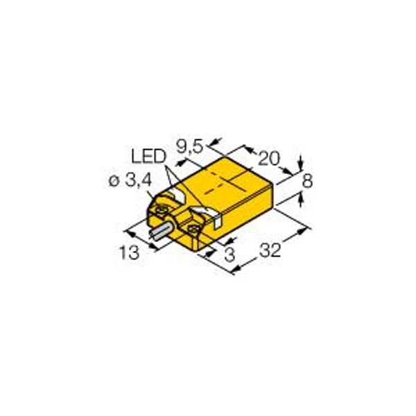 Inductive Sensor With Extended Switching Distance   NI10U-QP08-AN6X2 image 1