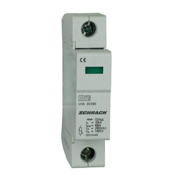 T2/C-Surge arrester complete, 1p, 1x20kA/280V - Series UAS image 1