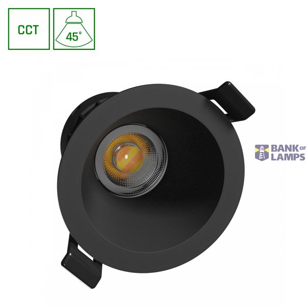 FIALE CORE COMPLETE DOWNLIGHT 7W CCT 230V 45DEG IP20 FI90X85MM BLACK ROUND image 1