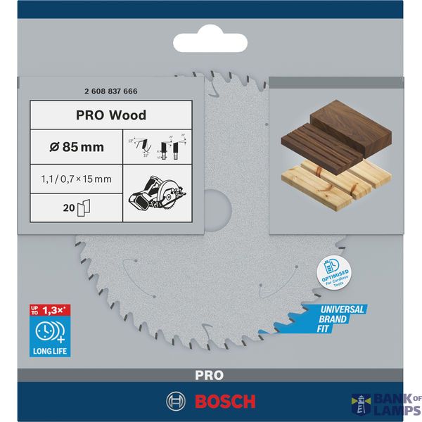 Standard for Wood Circular Saw Blade for Cordless Saws 85x1.1/0.7x15 T20 image 3